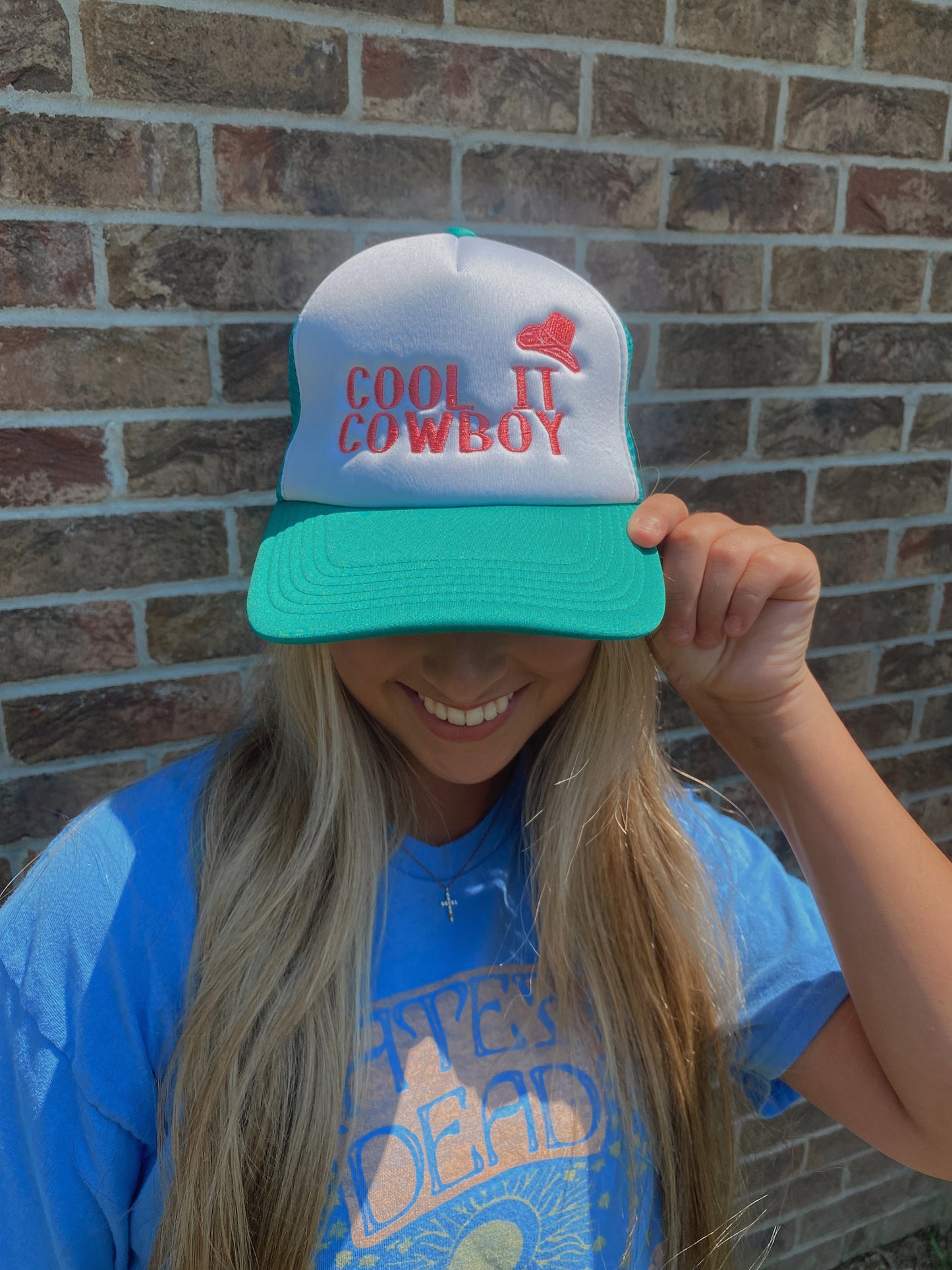 Cool It Cowboy Turquoise Foam Trucker Hat | Turquoise Foam Cap | Cool It Cowboy