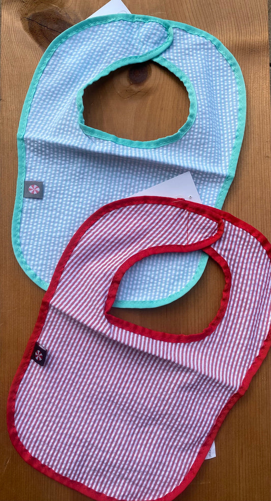 Seersucker personalized Bib | Baby Bibs | Embroidered |