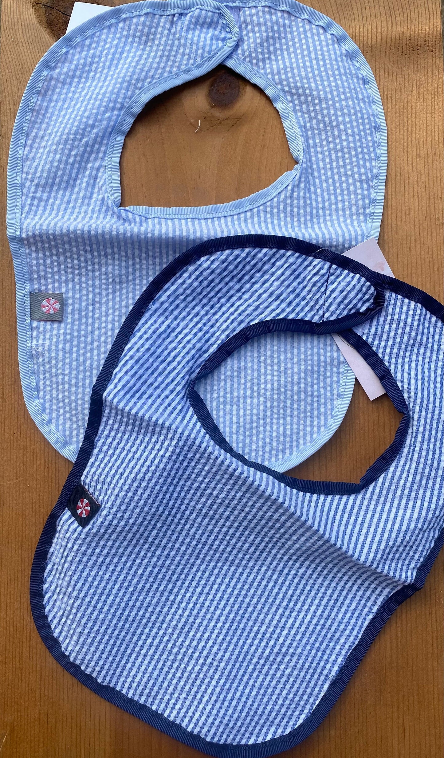 Seersucker personalized Bib | Baby Bibs | Embroidered |