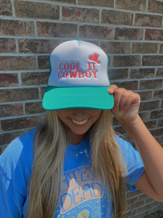 Cool It Cowboy Turquoise Foam Trucker Hat | Turquoise Foam Cap | Cool It Cowboy