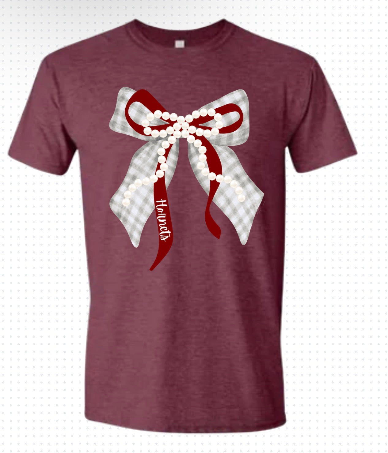 Maroon w/Bow hornets T-shirt