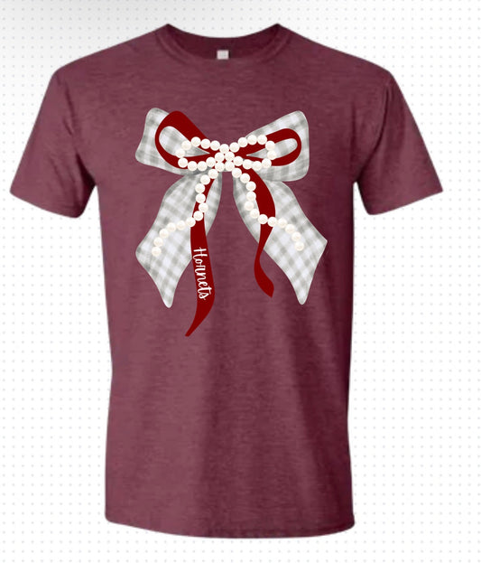 Maroon w/Bow hornets T-shirt